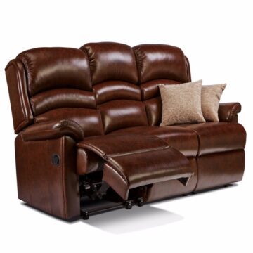 Olivia Fixed Three Seater Brown Leather