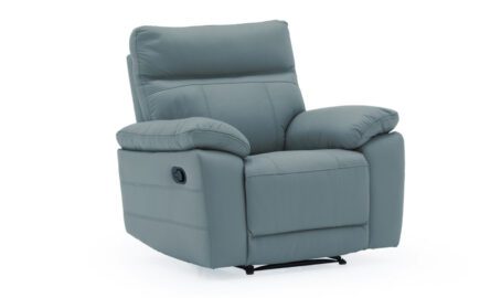Carmine Leather Recliner Armchair - Blue