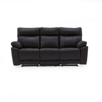Carmine 3 Seater Reclining Sofa - Black
