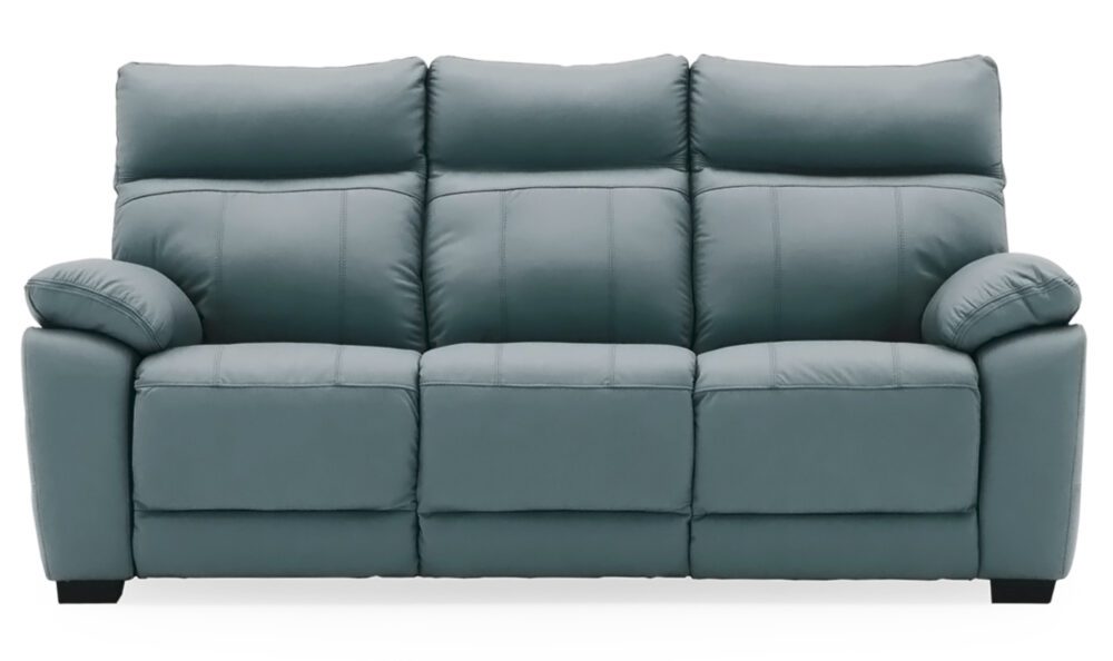 Carmine Leather 3 Seater Sofa - Blue