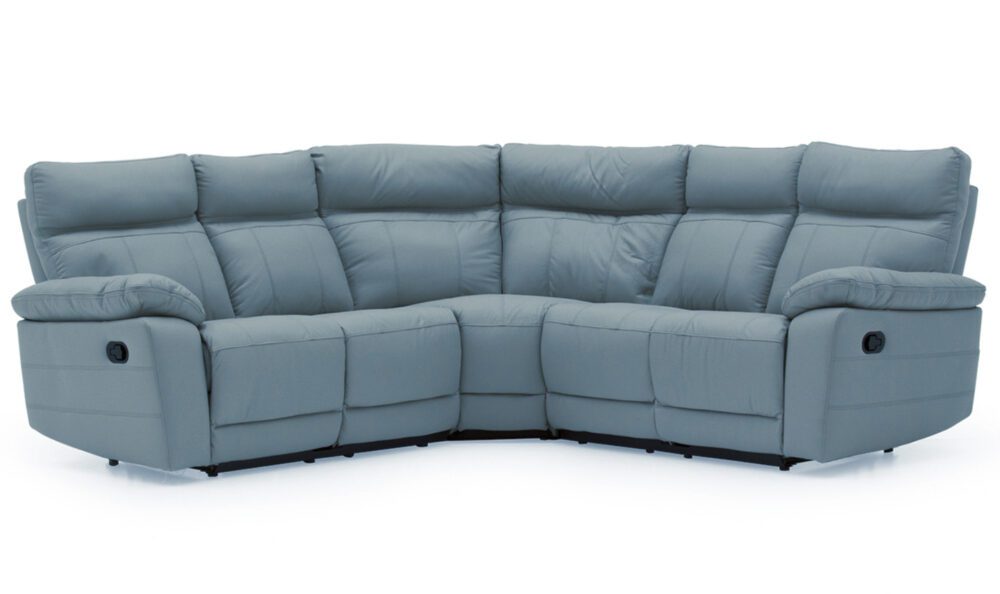 Carmine Corner Recliner Sofa - Blue