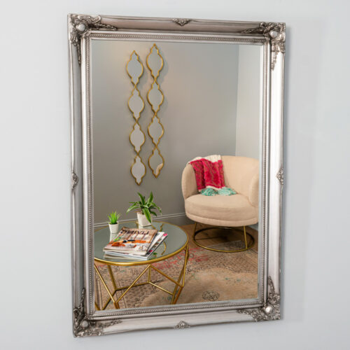 Lyon Mirror 60 x 90cm in Silver: Time-Honored Elegance for Any Room